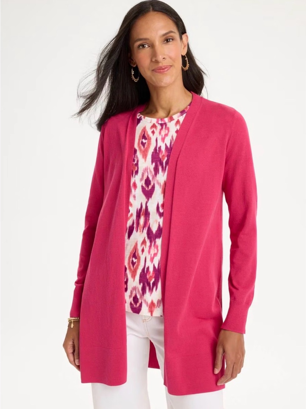 Chico’s NEW Open Front Pocket Cardigan Size L